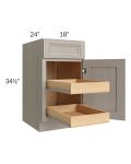 Catalina Mist 18" Base Cabinet with 2 Rollout Trays