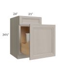 Catalina Mist 21" Base Cabinet with Double Trashcan Pullout