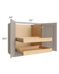 Catalina Mist 33" Full Height Base Cabinet with 2 Rollout Trays