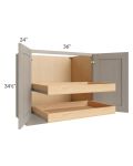 Catalina Mist 36" Full Height Base Cabinet with 2 Rollout Trays