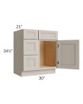 Catalina Mist 30" Vanity Base Cabinet (Drawers on Left)