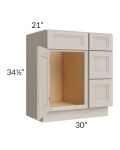 Catalina Mist 30" Vanity Base Cabinet (Drawers on Right)