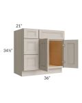 Catalina Mist 36" Vanity Base Cabinet (Drawers on Left)