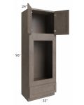 Natural Grey Shaker 33x96 Double Oven or Oven/Microwave Cabinet