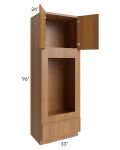 Portland Walnut 33x96 Double Oven or Oven/Microwave Cabinet 