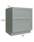 Catalina Meadow Green 30" 2-Drawer Base Cabinet - Low stock through March