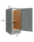 Catalina Meadow Green 15" Full Height Door Base Cabinet 