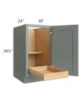 Catalina Meadow Green 18" Full Height Door Base Cabinet with 1 Rollout Tray