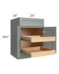 Catalina Meadow Green 24" Base Cabinet with 2 Rollout Trays
