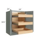 Catalina Meadow Green 24" Full Height Base Cabinet with 3 Rollout Trays
