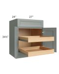 Catalina Meadow Green 27" Base Cabinet with 2 Rollout Trays