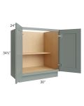 Catalina Meadow Green 30" Full Height Door Base Cabinet
