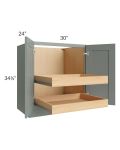 Catalina Meadow Green 30" Full Height Base Cabinet with 2 Rollout Trays