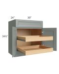 Catalina Meadow Green 30" Base Cabinet with 2 Rollout Trays
