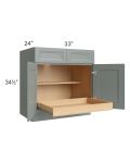 Catalina Meadow Green 33" Base Cabinet with 1 Rollout Tray