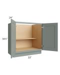 Catalina Meadow Green 33" Full Height Door Base Cabinet 