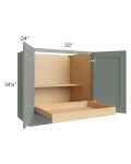 Catalina Meadow Green 33" Full Height Base Cabinet with 1 Rollout Tray