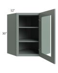 Catalina Meadow Green 24x30 Wall Diagonal Corner Cabinet (Prepped for Glass Doors)