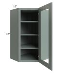 Catalina Meadow Green 24x42 Wall Diagonal Corner Cabinet (Prepped for Glass Doors)