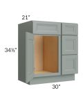 Catalina Meadow Green 30" Vanity Base Cabinet (Drawers on Right)