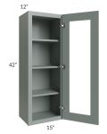 Catalina Meadow Green 15x42 Wall Glass Door Cabinet (Prepped for Glass Doors) 