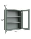 Catalina Meadow Green 30x36 Wall Glass Door Cabinet (Prepped for Glass Doors) 