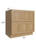 Catalina Toffee 36" 2-Drawer Base Cabinet