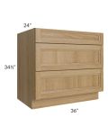 Catalina Toffee 36" 3-Drawer Base Cabinet