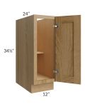 Catalina Toffee 12" Full Height Door Base Cabinet
