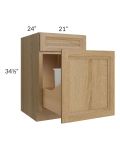 Catalina Toffee 21" Base Cabinet with Double Trashcan Pullout
