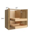 Catalina Toffee 24" Full Height Base Cabinet with 2 Rollout Trays