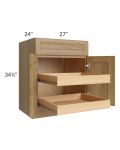 Catalina Toffee 27" Base Cabinet with 2 Rollout Trays
