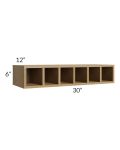 Catalina Toffee 30x6 Wine Cubby Wall Cabinet