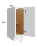 Catalina White 12" Full Height Door Base Cabinet 