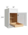 Catalina White 18" Base Cabinet with 1 Rollout Tray
