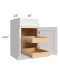 Catalina White 18" Base Cabinet with 2 Rollout Trays