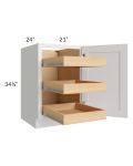 Catalina White 21" Full Height Door Base Cabinet with 3 Rollout Trays