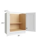 Catalina White 30" Full Height Door Base Cabinet