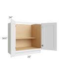Catalina White 33" Full Height Door Base Cabinet