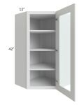 Catalina White 24x42 Wall Diagonal Corner Cabinet (Prepped for Glass Doors)