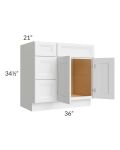 Catalina White 36" Vanity Base Cabinet (Drawers on Left)