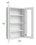 Catalina White 24x42 Wall Glass Door Cabinet (Prepped for Glass Doors) 