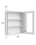 Catalina White 30x36 Wall Glass Door Cabinet (Prepped for Glass Doors) 