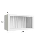Stratton White Shaker 30x15 Plate Rack Cabinet