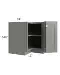 Shale Grey Shaker 36" Easy Reach Corner Base Cabinet