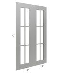 Shale Grey Shaker 24x42 Mullion Glass Door