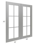 Shale Grey Shaker 36x42 Mullion Glass Door