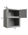 Shale Grey Shaker 30x36 Microwave Cabinet