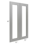 Shale Grey Shaker 24x42 Glass Door