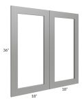 Shale Grey Shaker 36x36 Glass Door